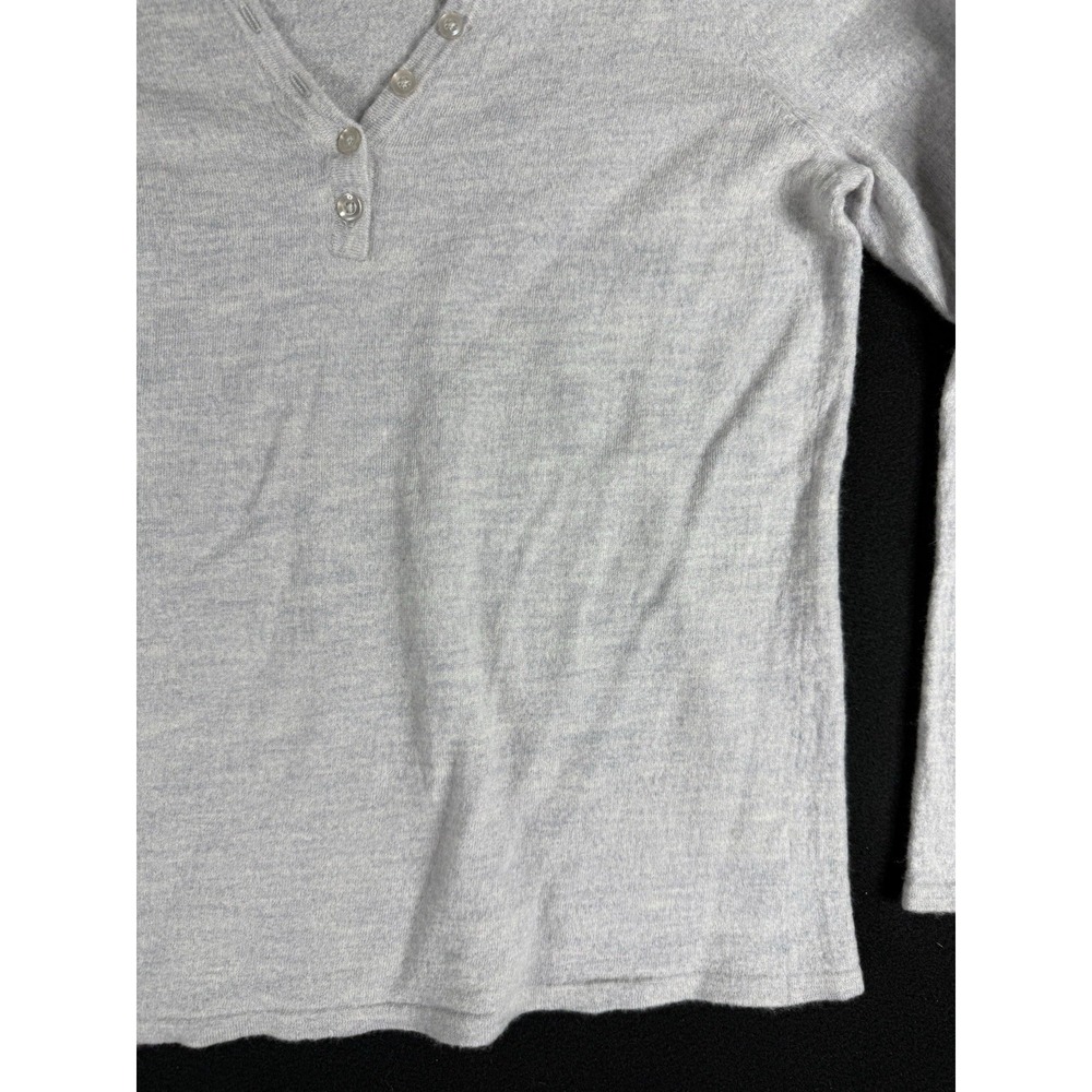 Telluride Clothing Co Womens Grey 100% Extra Fine Merino Wool Henley Top L - Picture 8 of 9
